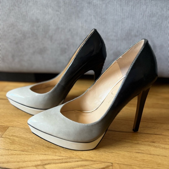 Jessica Simpson ombré black and white platform pointed heels - Picture 4 of 16